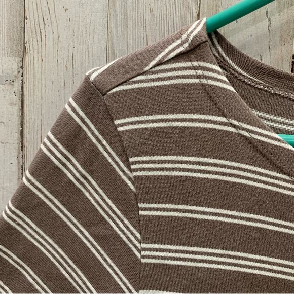 Garnett Hill Organic Cotton Brown Stripe Dress With Pockets - Picture 3 of 7